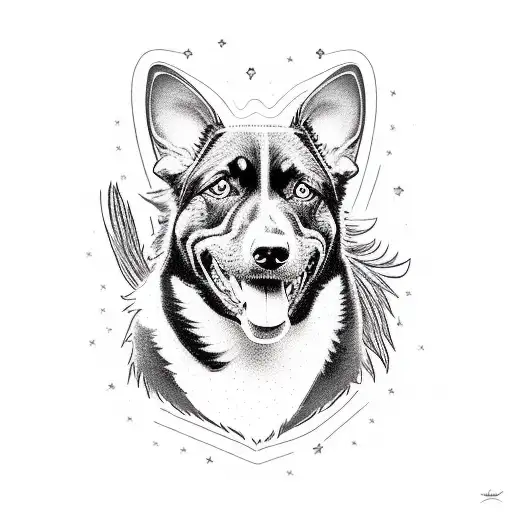 roadrunner and Rottweiler tattoo design idea