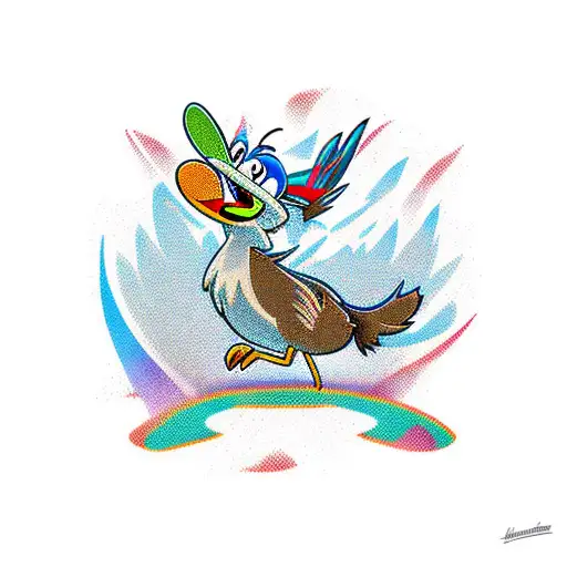 looney toon roadrunner tattoo design idea