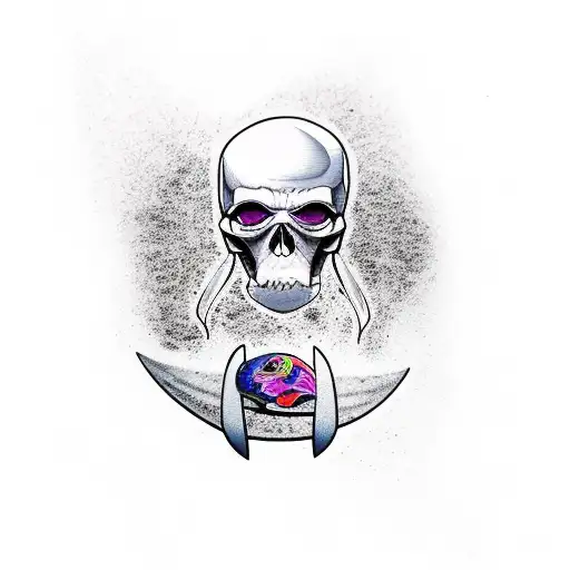 surfing reaper  tattoo design idea