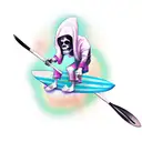 Grim Reaper, surfboard  tattoo design idea