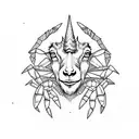 goat stepping on crab tattoo design idea