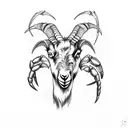 goat stepping on crab tattoo design idea