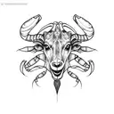 goat stepping on crab tattoo design idea