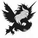 Create a blackwork tattoo featuring characters or scenes from Throne of Glass tattoo design idea
