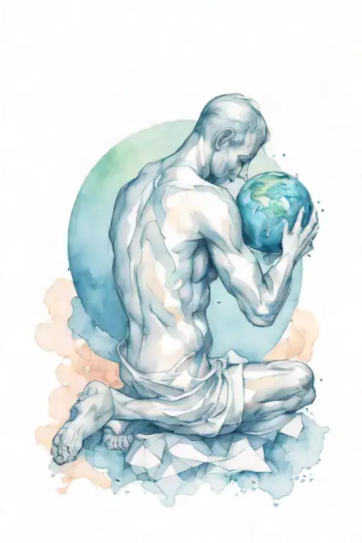 atlas holding the world tattoo design idea