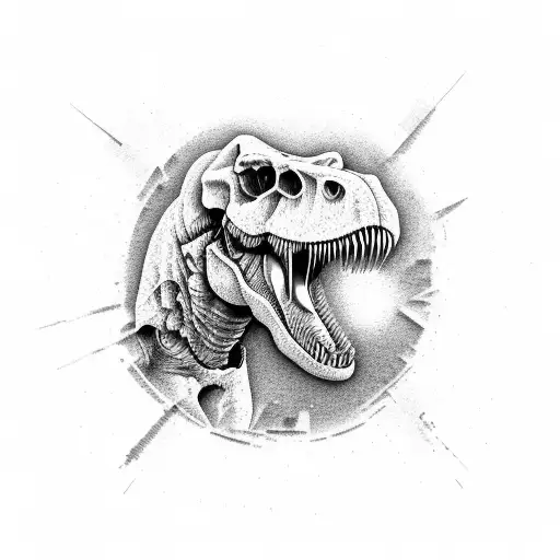 t-rex skull tattoo design idea