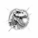 t-rex skull tattoo design idea