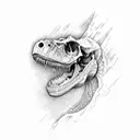 t-rex skull tattoo design idea