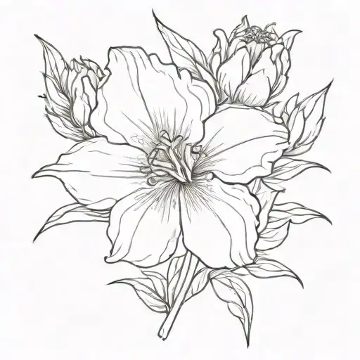 Gladiolus, Carnation, Aster, Marigold, Sunflower tattoo design idea