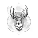 A heavy equipment operator operating machinery with a buck as a passenger tattoo design idea