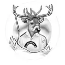 A heavy equipment operator operating machinery with a buck as a passenger tattoo design idea