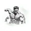 hulk ripping Deadpoolk in half tattoo design idea