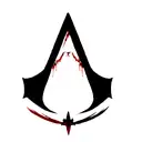 assassin's creed logo, blood in watercolor tattoo design idea
