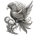 A phoenix rising from the ashes, symbolizing rebirth and resilience tattoo design idea