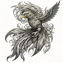 A phoenix rising from the ashes, symbolizing rebirth and resilience tattoo design idea