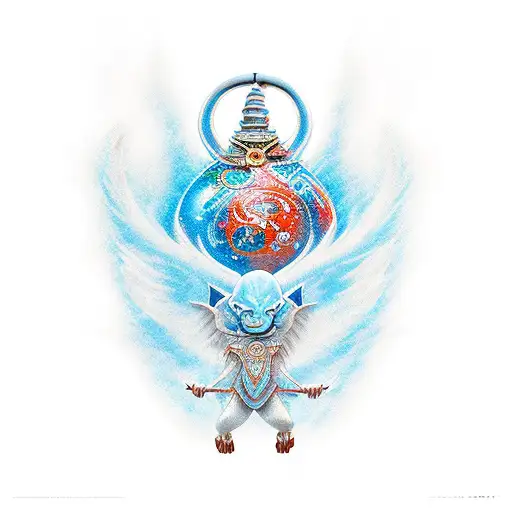 Avatar legend of Aang, 4 elements, spirit, TUI and la tattoo design idea