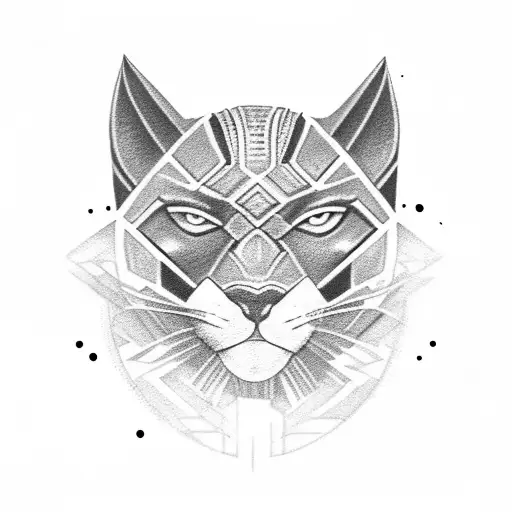 black panther whit a beret tattoo design idea