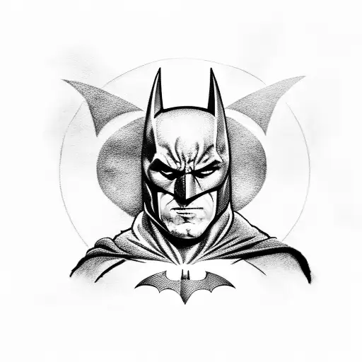 batman dark knight and christian bale tattoo design idea