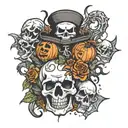 spooky elements tattoo design idea