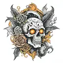 spooky elements tattoo design idea