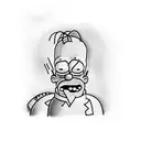 Homer Simpson Strangling Bart Simpson  tattoo design idea