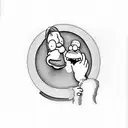 Homer Simpson Strangling Bart Simpson  tattoo design idea