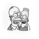 Homer Simpson Strangling Bart Simpson  tattoo design idea