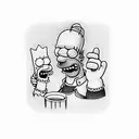 Homer Simpson Strangling Bart Simpson  tattoo design idea