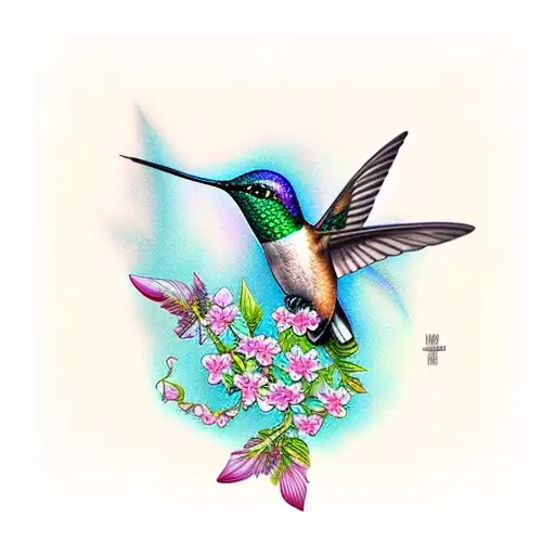 Hummingbird tattoo idea | TattoosAI