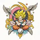 dragon ball, sailor moon,saint seiya tattoo design idea
