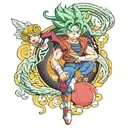 dragon ball, sailor moon,saint seiya tattoo design idea