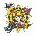 sailor moon tattoo design idea