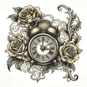 tattoo of a clock that marks the time 07:51 that symbolizes the birth of a daughter tattoo design idea