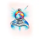 sunset zero gravity tattoo design idea