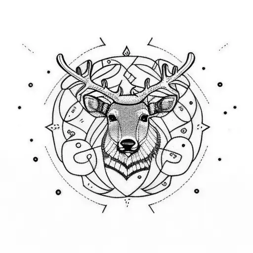 caribou tattoo design idea