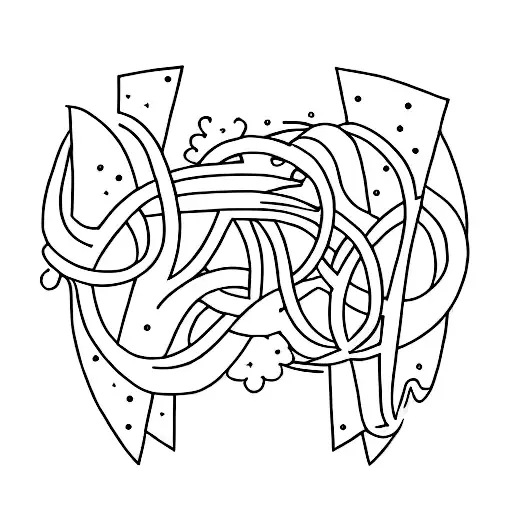 A minimalist tattoo of your best friends' initials arranged in a unique and artistic way tattoo design idea