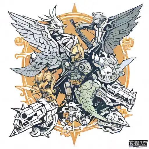 Final Fantasy 7, Star Wars, How to Train Your Dragon tattoo design idea