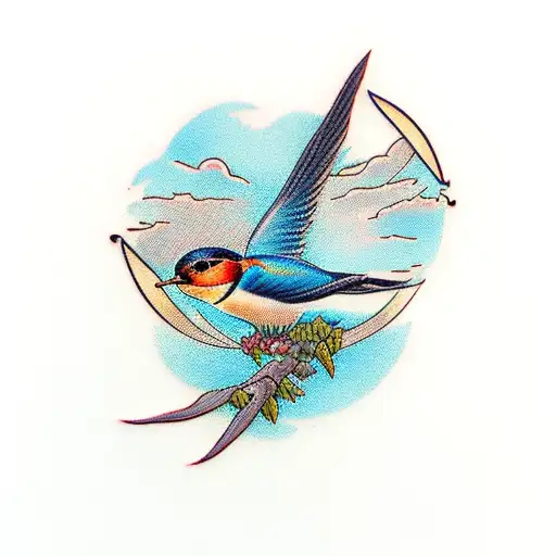 Swallow Bird tattoo design idea