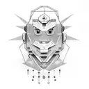 shaka robot arm tattoo design idea