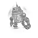 shaka robot arm tattoo design idea