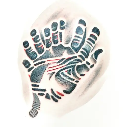 Handprint tattoo design idea