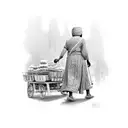 highly detailed 4k onion cart vendor  tattoo design idea