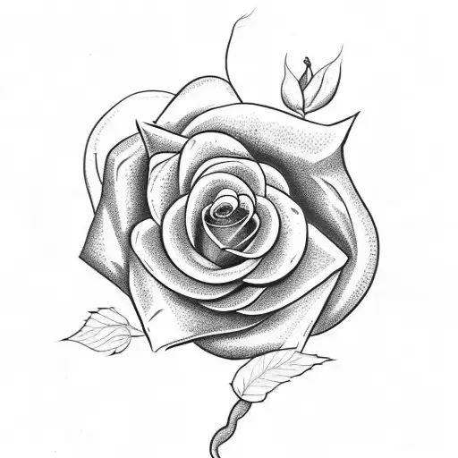 snake in a rose bush tattoo design idea