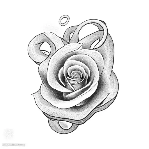 snake in a rose  tattoo design idea