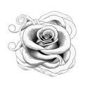 snake in a rose bush tattoo design idea