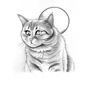 Magic tarot card cat moon tattoo design idea