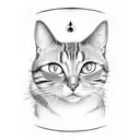 Magic tarot card cat moon tattoo design idea