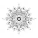 flower leafs stars mandala chains shines tattoo design idea