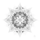 flower leafs stars mandala chains shines tattoo design idea