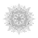 flower leafs stars mandala chains shines tattoo design idea